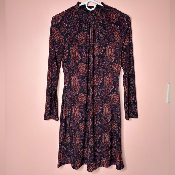 TOMMY HILFIGER Paisley High Neck Dress - Picture 1 of 5